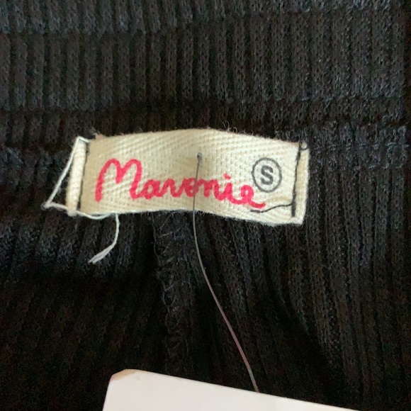 NWT! Maronie Grady Ribbed Wide Leg Black Palazzo - Picture 9 of 10